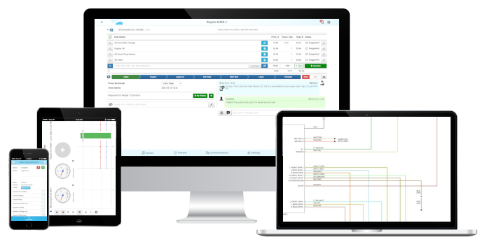 AutoRepair Cloud shown on devices